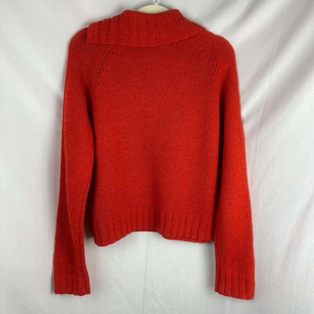 Carraig Donn Ireland Pure New Wool Cable Knit Neck Button Sweater Women Medium - Picture 5 of 8